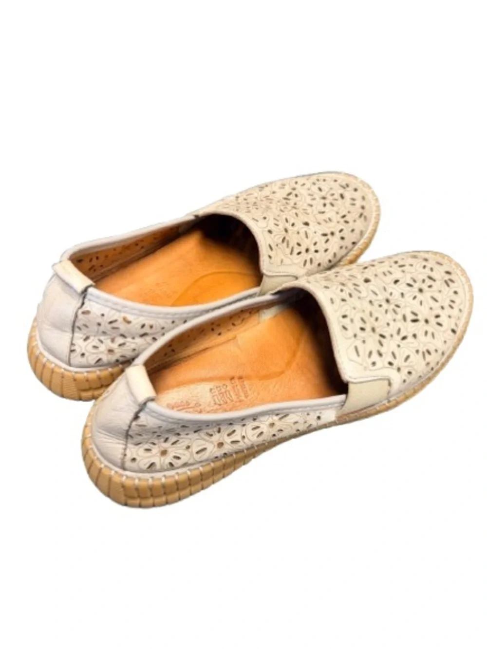 Spring Step Jookin Floral Laser Cut Leather Loafers Slip-On 10-10.5 Women’s 41